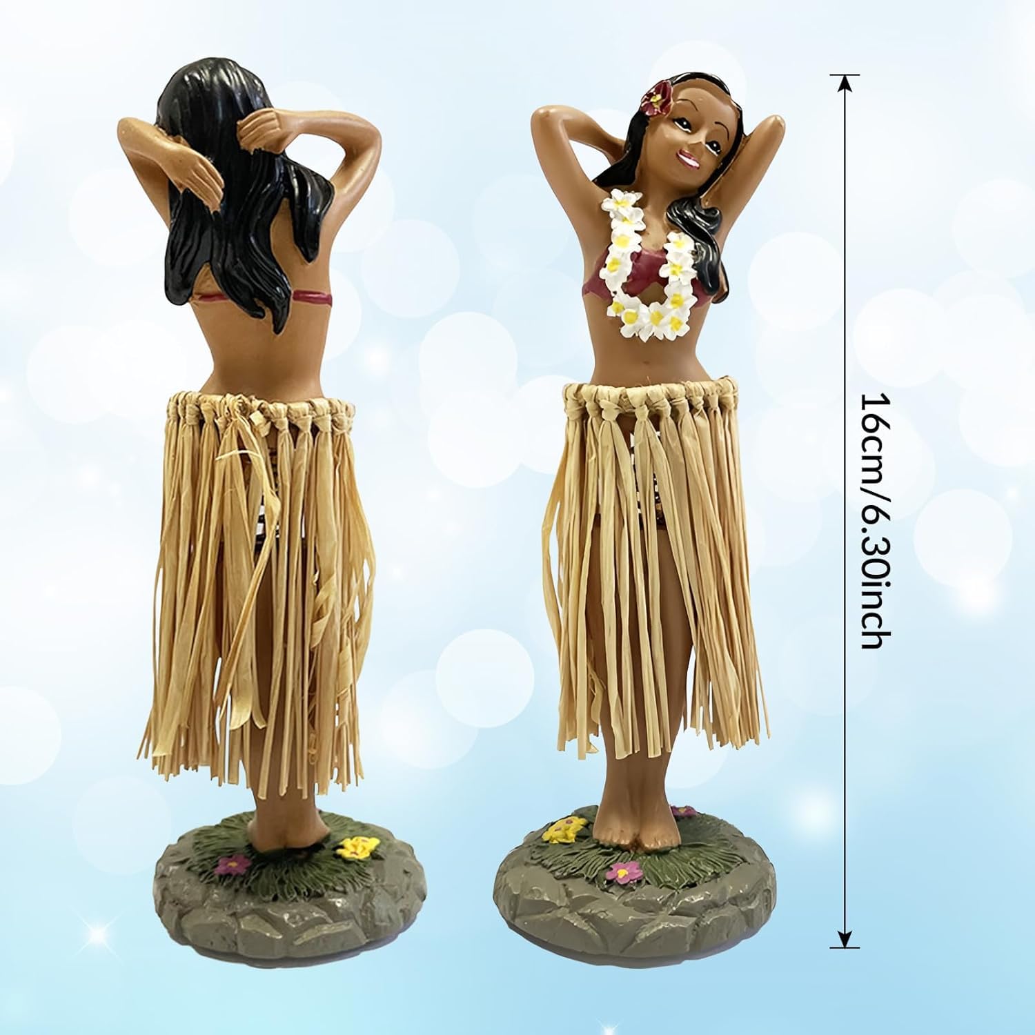 Sunbilien Dancing grass skirt girl dashboard doll, dancing girl, car bedroom queuing kitchen living room decoration - Image 3