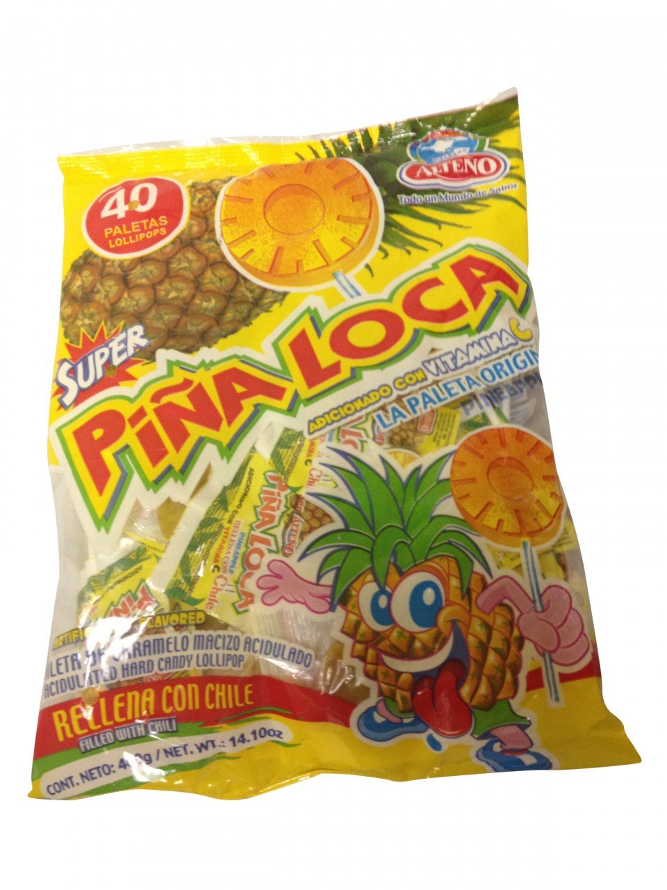 Alteno Pina Loca With Chile Lollipop (40 Pieces) Suckers
