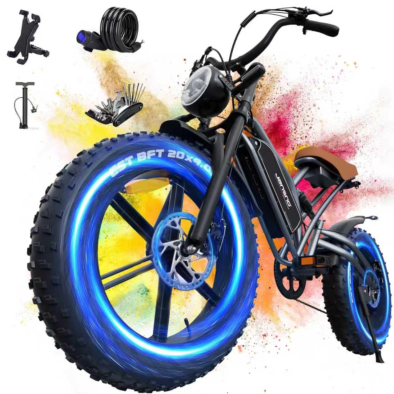 X50/X60/X70 Electric Bike for adults, 20'' Off-Road Ebike with 48V 14/17/23/34AH Detachable Lithium Battery, LCD Smart Display NFC Card, 7 Speed 250W Motor Electric Bicycle with Dual Full Suspension