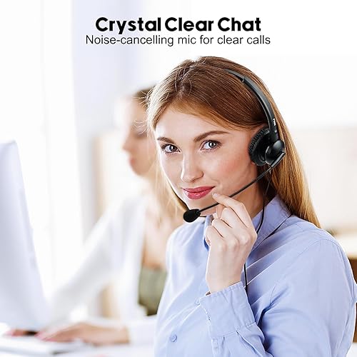 Miniatura 5 de MKJ Cisco Auriculares con cancelación de ruido con cable con micrófono RJ9 con cable para teléfonos Cisco Office CP-7821 7940 7942G 7945G 7961G