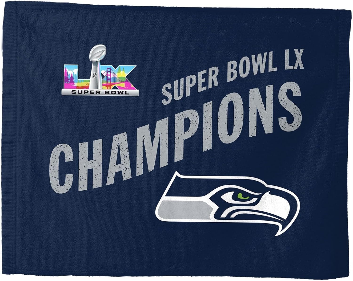 Northwest Seattle Seahawks NFL Super Bowl LX Champions Rally Towel Officially Licensed Fan Gift, 15 x 18 Inches