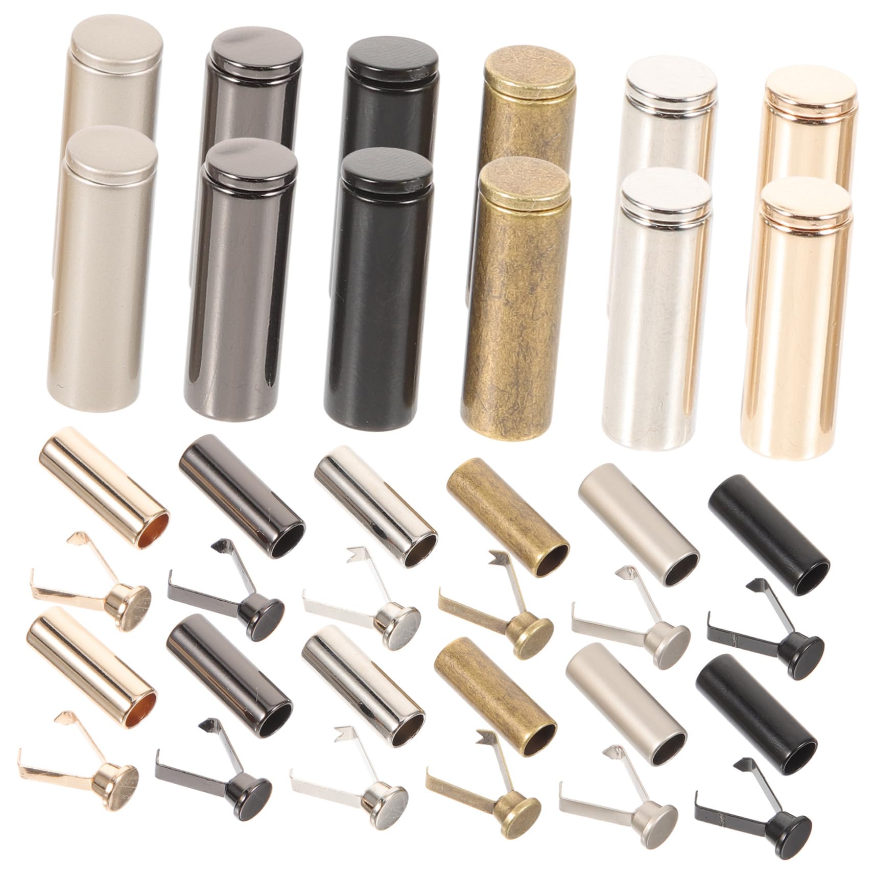 jojofuny Cord End Caps Set 24 Pack Metal Shoelace End Caps for Pants Strings Drawstrings Jewelry Making