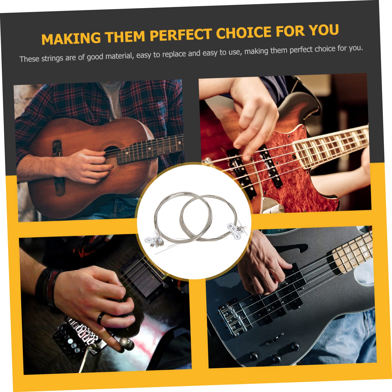 Abaodam 8 Sets Guitar Strings Electric Guitar Strings Standard Tension Extraordinary Tones Present