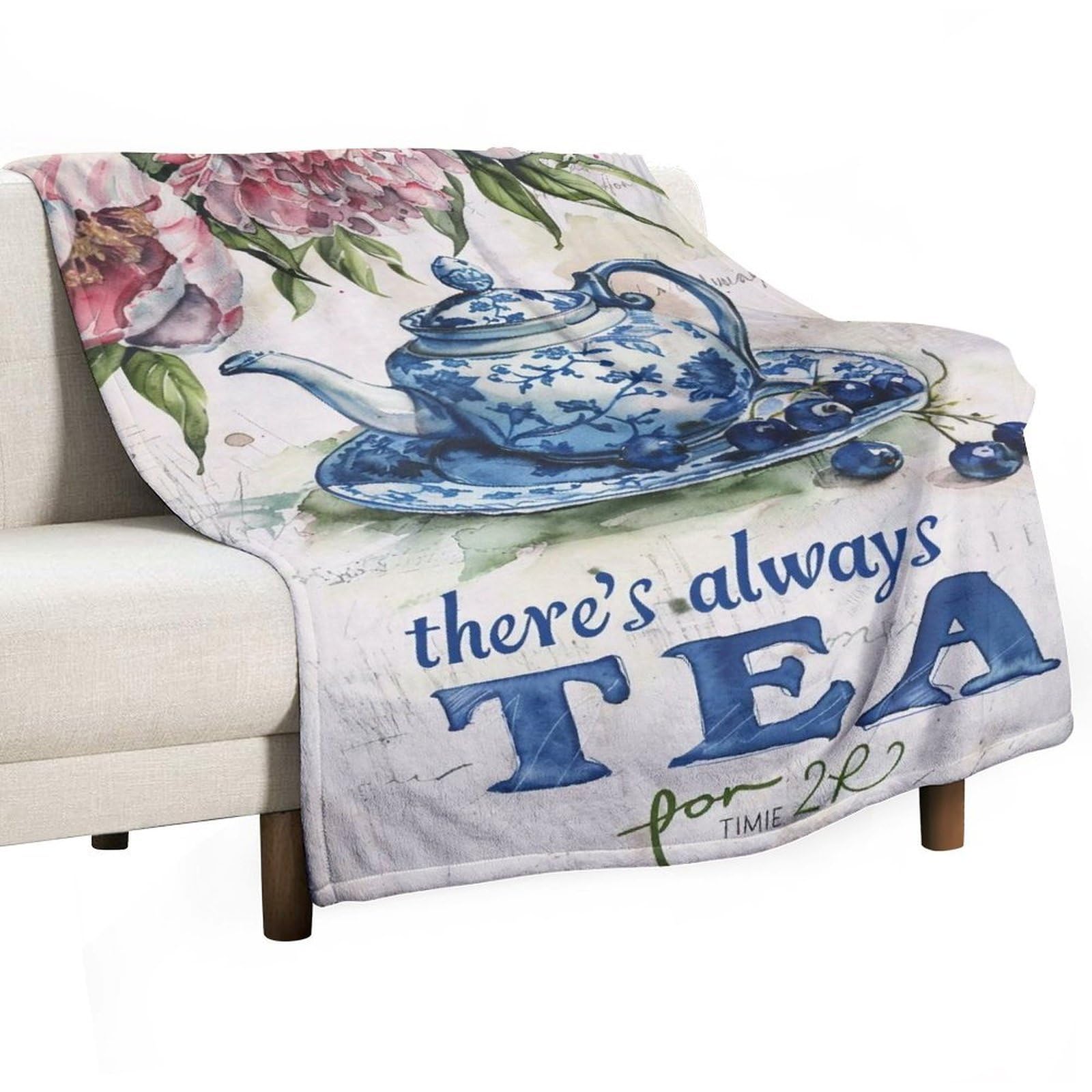 YHGSREUOH Tea-Always-Time_02 Flannel Blankets Fleece Soft Throw Lightweight Plush Gifts for Couch, Bed, Cozy Sofa Plush, Chair, Lovers 32x48inch(80x120cm)