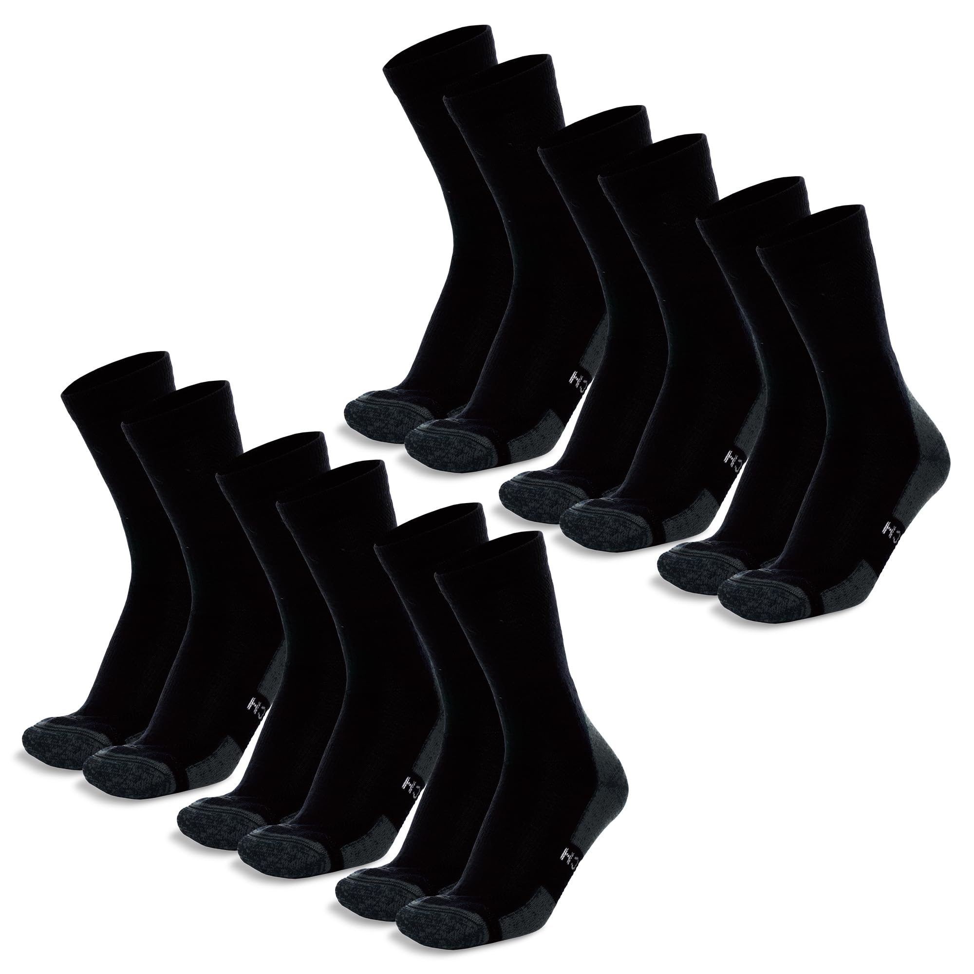 Merino tech Merino Wool Socks for Women And Men - Merino Wool Hiking Socks Crew Style 9-12 Black