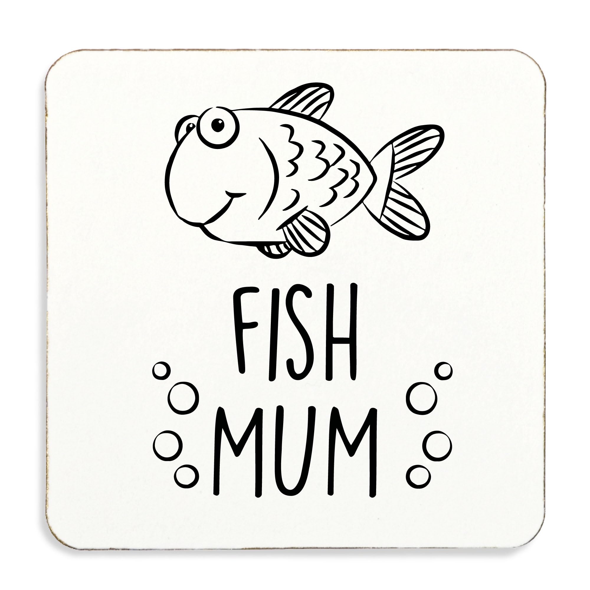 60 Second Makeover White Limited Fish Mum Coaster Cork Backed