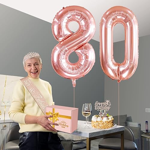 Miniatura 104 de Decoraciones de cumpleaños número 17 para niña, incluyendo tiara y banda de cumpleaños de 17, decoración para pastel y velas, globos de números