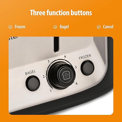 Miniatura 5 de Toastmaster Tostadora Cool Touch de 4 rebanadas, color negro con acero inoxidable