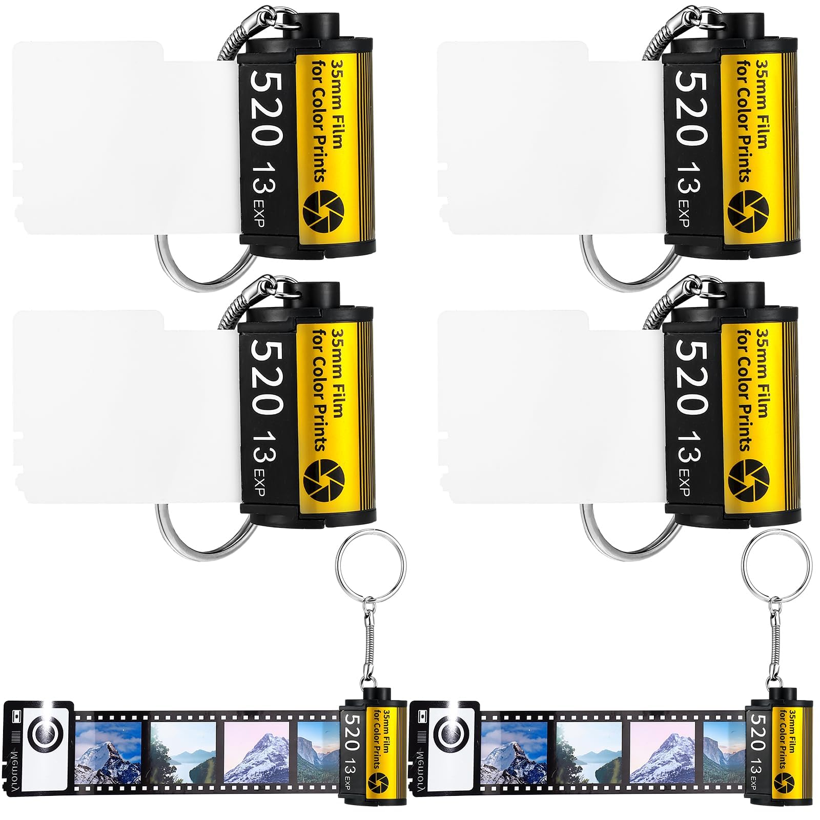 NALACAL 6 Pcs Sublimation Camera Film Roll Keychain, Delicate Movie Reel Design, Keep Favorite Images, Convenient and Portable, Customized Picture Key Chain for Women Memory Birthday Gifts DIY Crafts