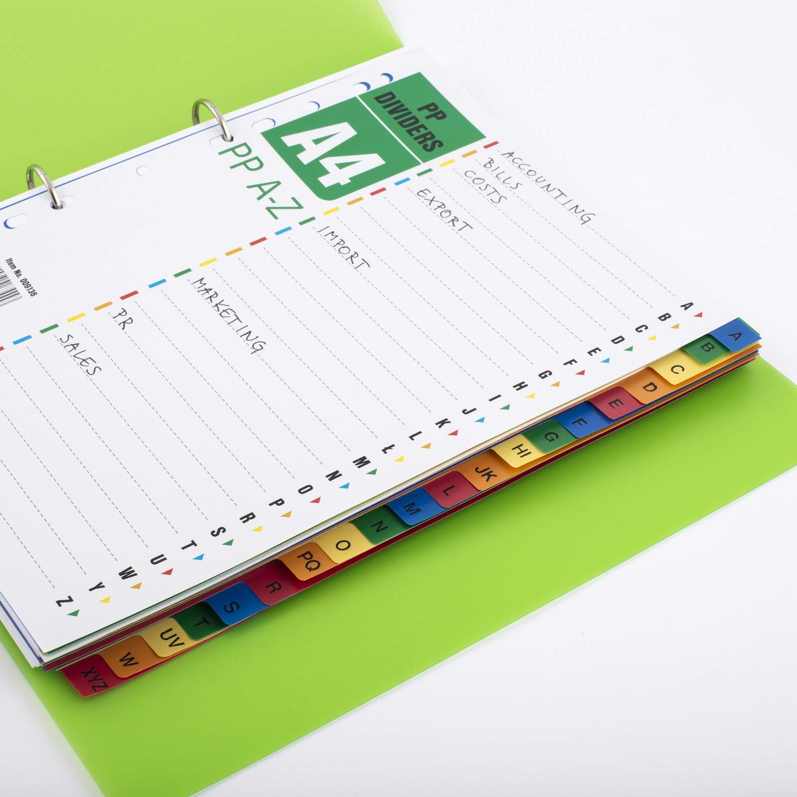Separadores Alfabéticos Para Archivadores F4 - 2 Juegos De 1 A 26, Plásticos, Para Organizar Documentos