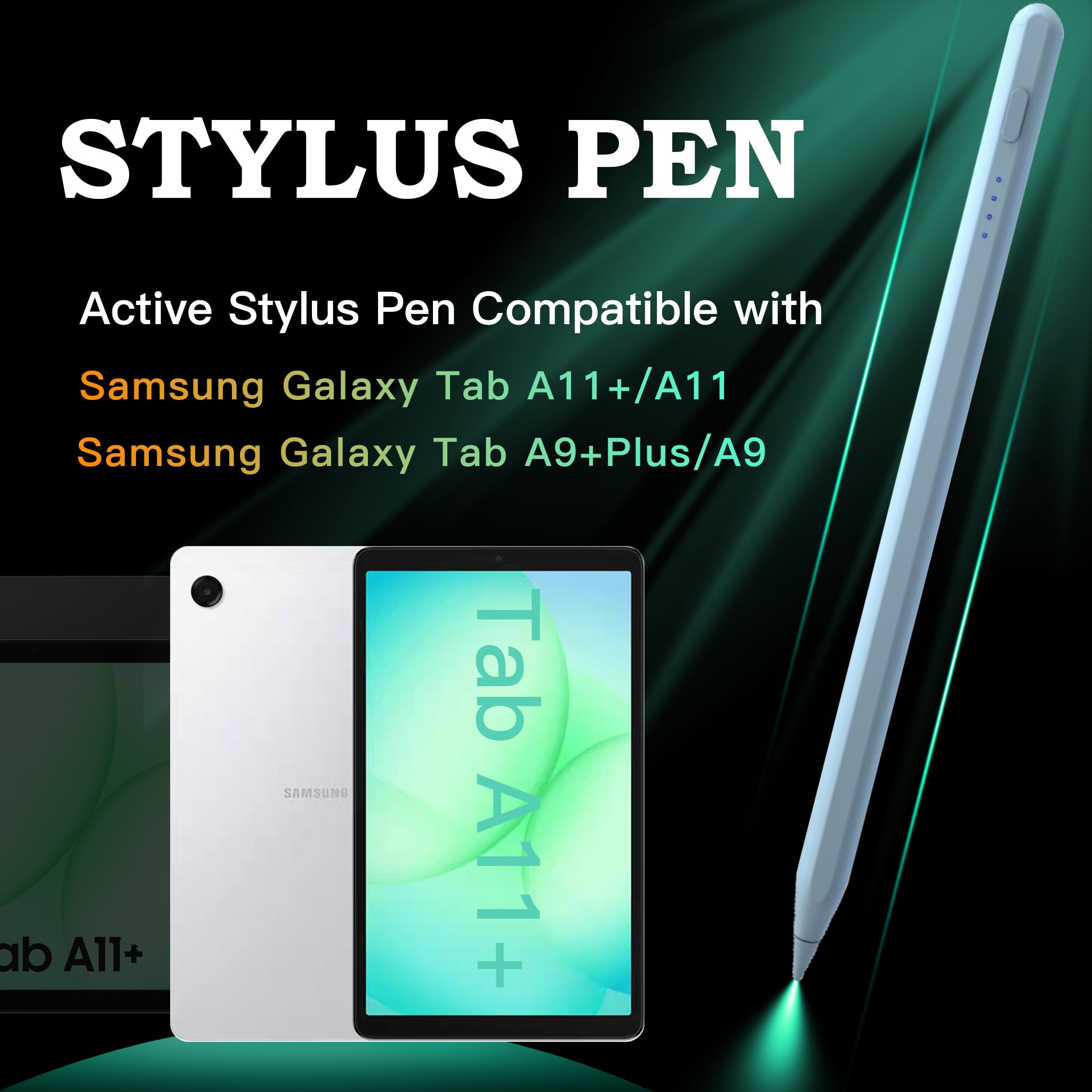Penna stilo per Samsung Galaxy Tab A11+/A11 Android S Pen compatibile con Galaxy Table A9+/A9 da 8,7/11 pollici da tavolo, ricarica rapida, adsorbimento magnetico (blu)
