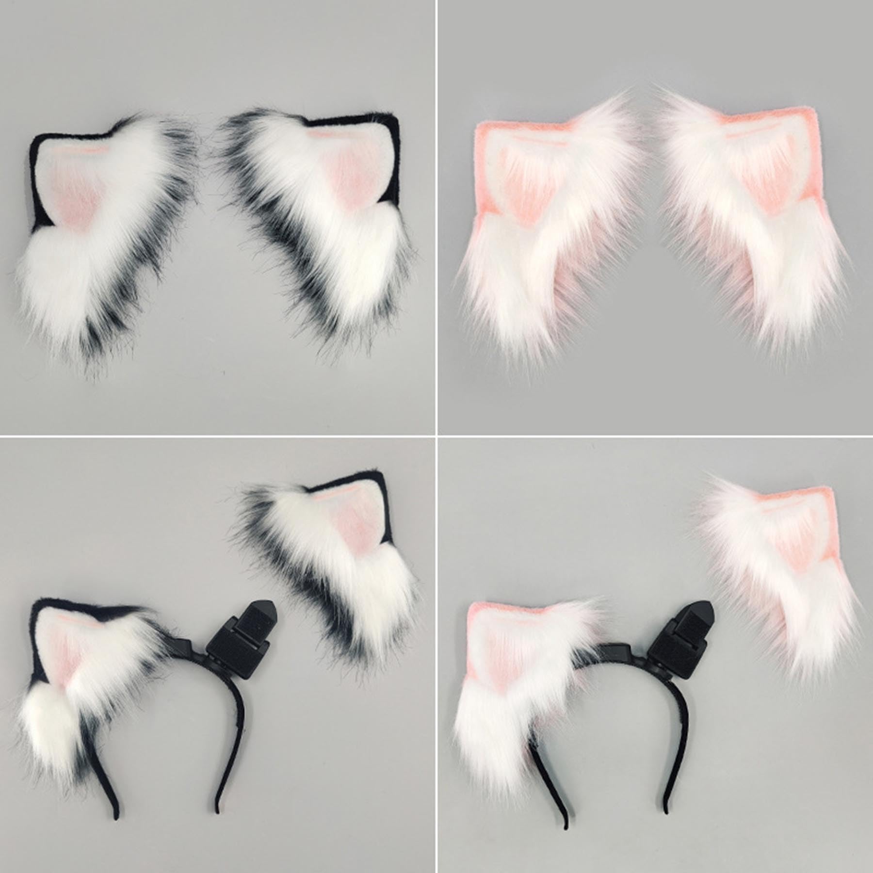 Diadema eléctrica recargable con orejas de gato para cosplay, diadema de peluche con orejas animal, tocado con orejas de personaje anime, para fiestas disfraces, juegos de rol