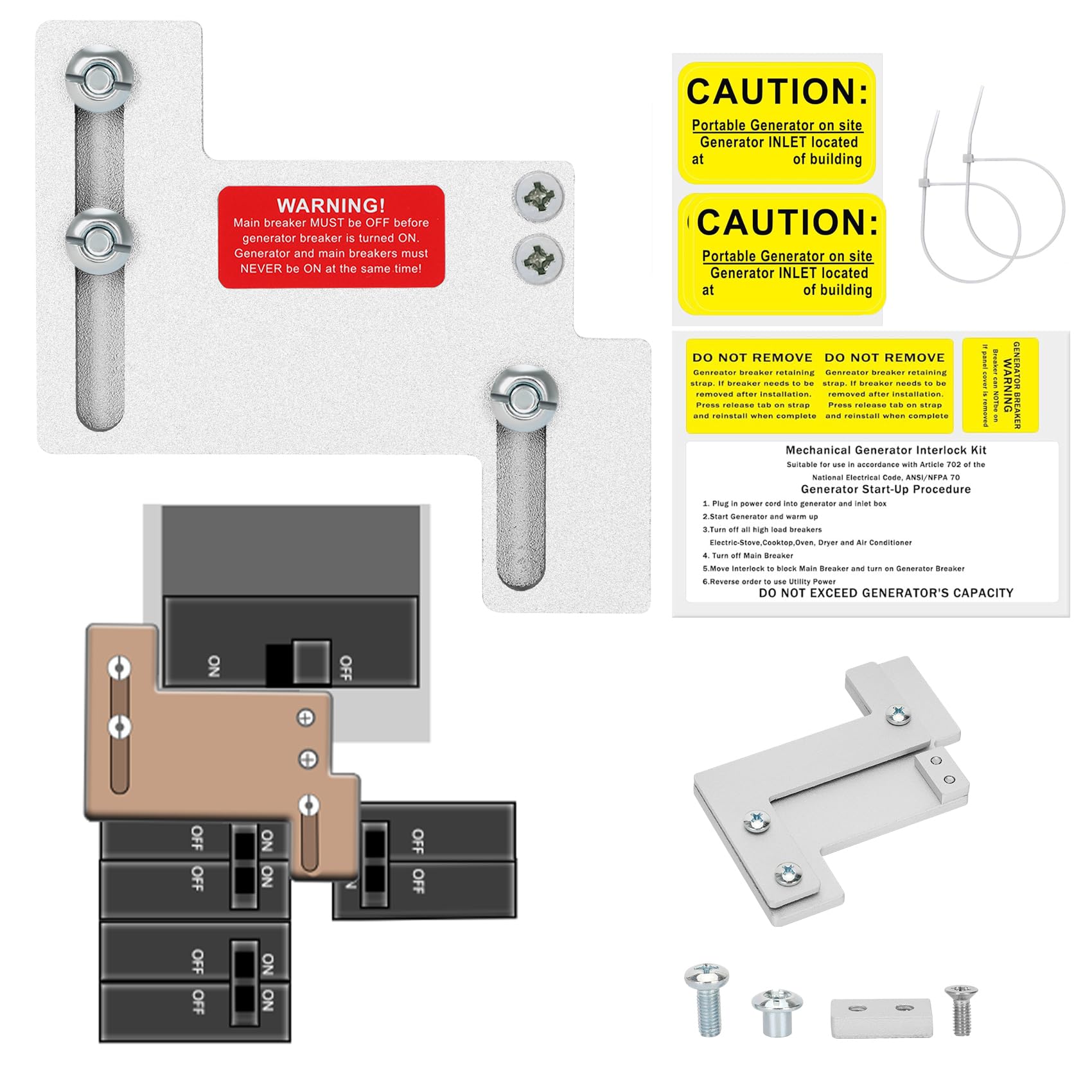 Generator Breaker Interlock kit,for Eaton/Cutler Hammer 150 & 200 Amp Panels,Model NCH200