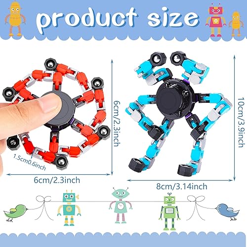 Miniatura 2 de Juguetes transformables para la punta del dedo giroscopio mecánico juguete de mano creativo juguete giratorio para aliviar el estrés robot