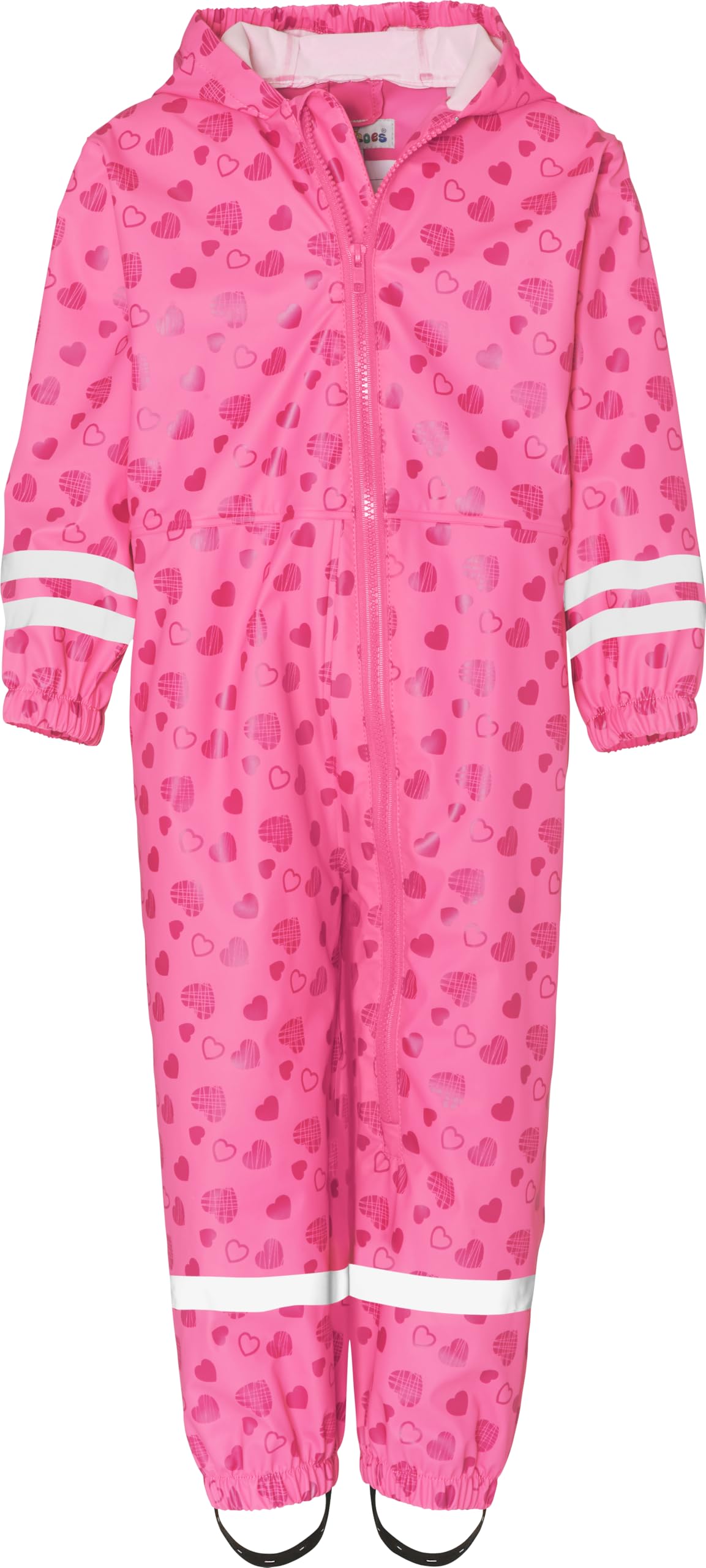 Rood met stippen regenbroek met schouderbanden van Playshoes