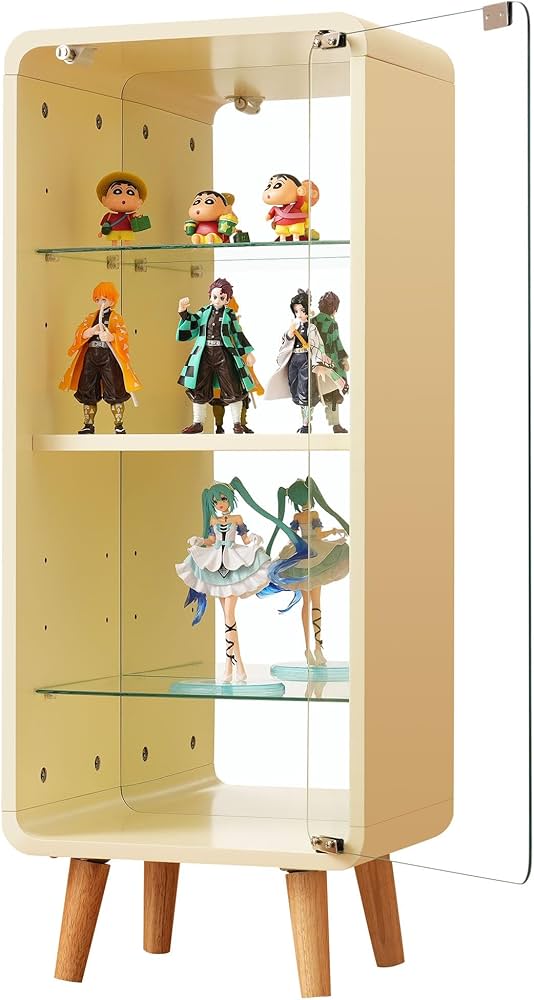 【ベージュ】4段 コレクションケース コレクションシェルフ 高さ調節可能 楽天市場】コレクションシェルフ 収納棚 扉付き ラック 4段 高さ