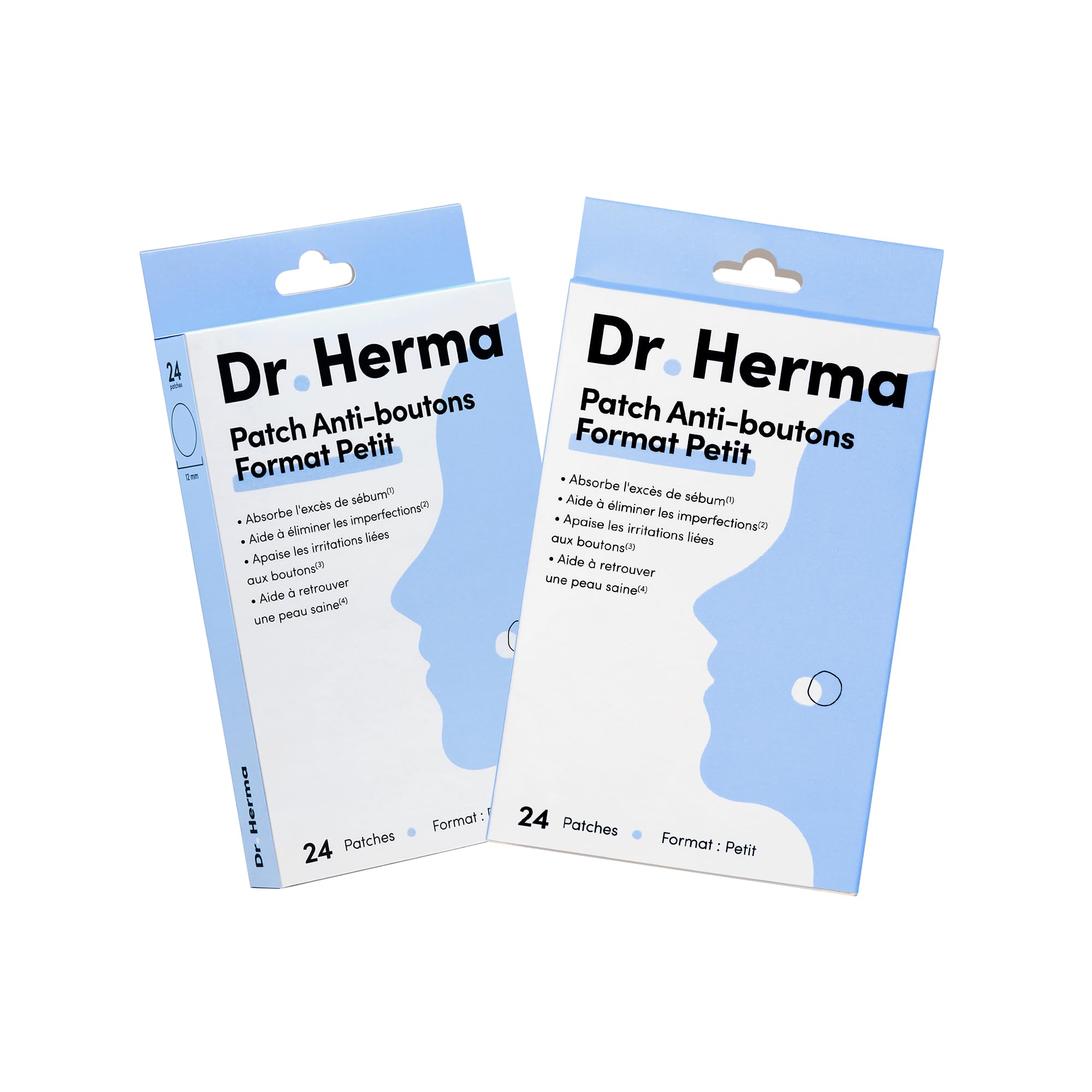 Dr. Herma – Anti-Pickel-Patches, Unsichtbare Anti-Akne-Patches – Sichtbare Ergebnisse in 6–8 Stunden – Dermatologisch getestet – 2 Packungen mit je 24 Patches
