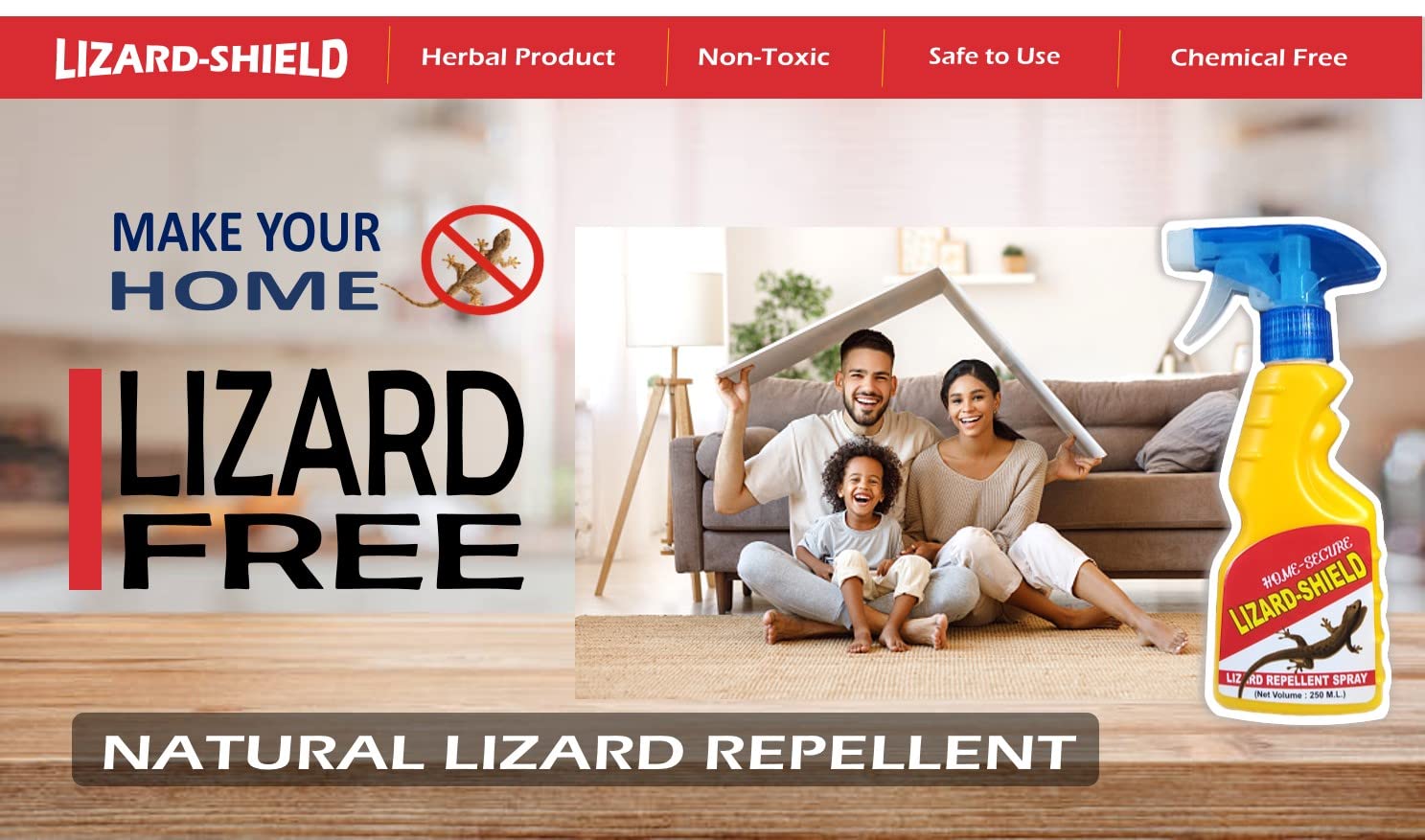 Buy HomeSecure Lizard Shield Organic Lizard Repellent Spray Made With