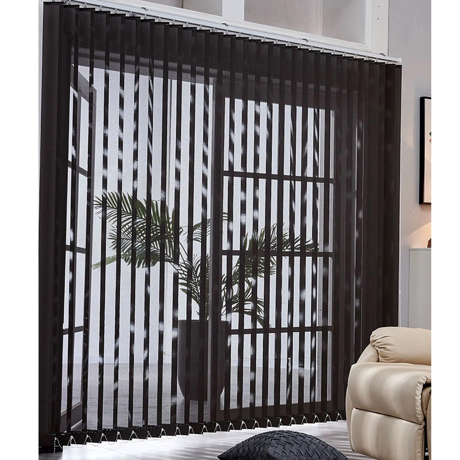 Cortina Lamas Verticales Opaca,Persianas Venecianas Verticales para Protección de la Privacidad y Protección Solar,para el Hogar Oficinas Ventana,Personalizables,Ancho x Alto. (60cm x 280cm)