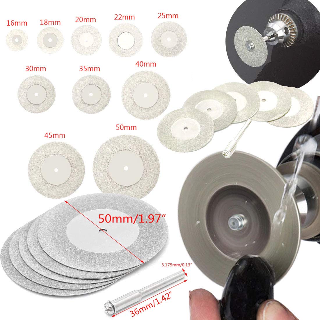 DIY Crafts Pack Of 5 Pcs 18mm + 1 Mandrel, 1 Mandrel Silver Colour Multi Utility, 5 Pcs Mini Cutting Disc +1 Mandrel for Rot(Pack Of 5 Pcs 18mm + 1 Mandrel, 1 Mandrel Silver Colour Multi Utility) (B084BX9JQF) Amazon Price History, Amazon Price Tracker