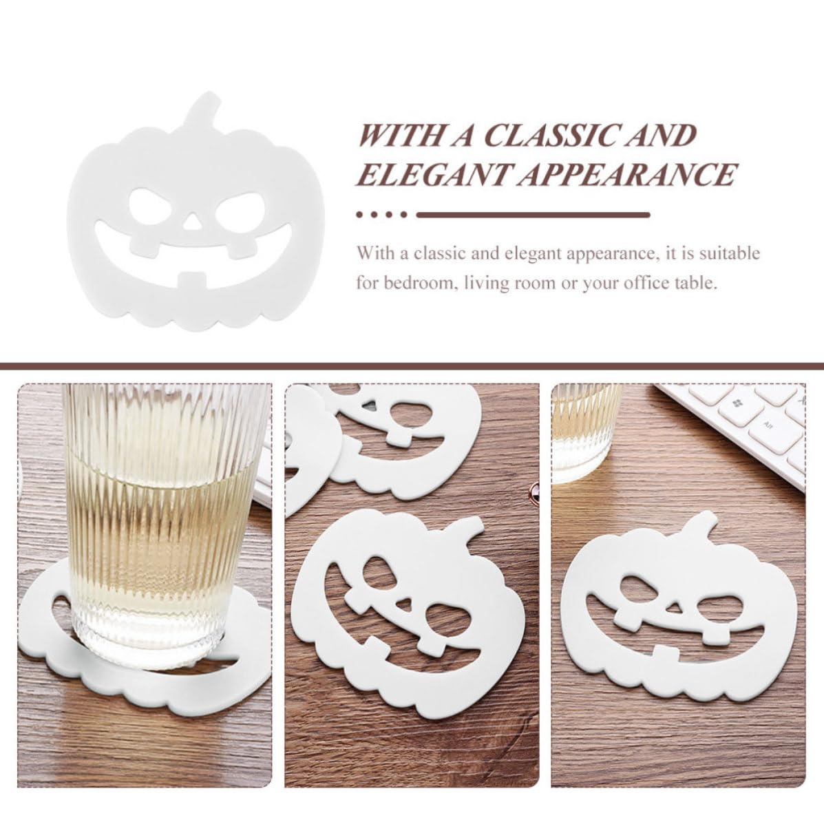50 Pièces Dessous de Verre d'halloween Citrouille PVC