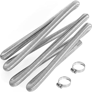 Stainless Steel Exhaust Hose 78.7 Inch Flexible Fuel Tank Vent Pipe for Diesel Heater Air Heater Cars Vans Trucks RVs SUVs