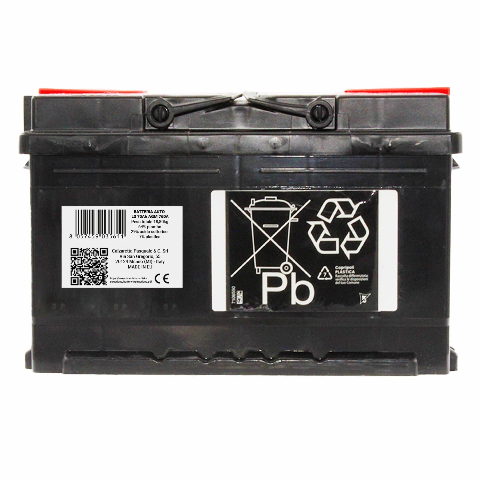 Bateria AGM Start&Stop 70Ah 760A 12V L3 Speed Max