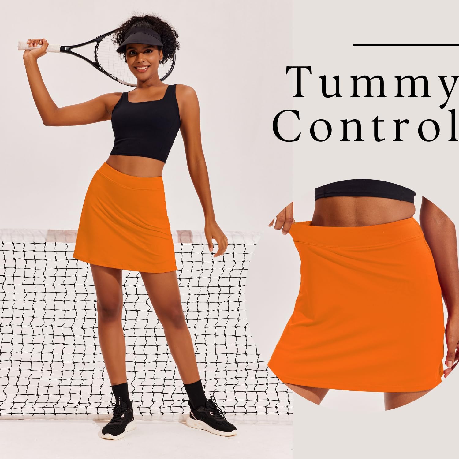 Ekouaer 16“ Golf Skorts for Woman with Inner Pockets Silicone Grippers Tennis Skirt Quick Dry Athletic Pickleball Skort - Image 4