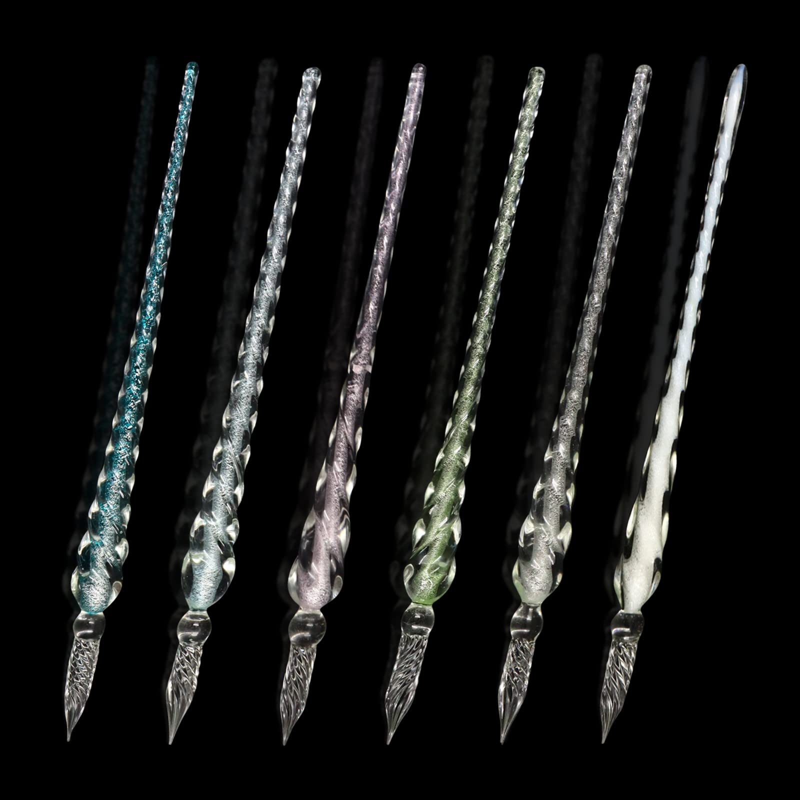 Yitexin Handmade Glass Dip Pens Glitter Stained Glass Calligraphy