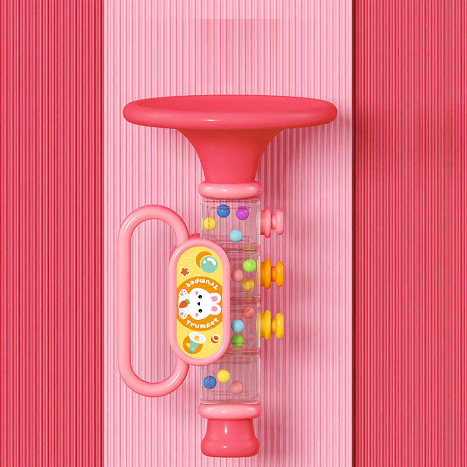 Hidyliu Juguete de Trompeta para bebé, Diseño de Dibujos Animados Adorable, Mini Trompeta Multifuncional para Educación Temprana, Material: ABS (Rosa)