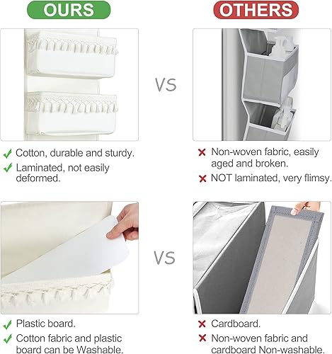 Miniatura 5 de Dahey Organizador bohemio para colgar sobre la puerta, para habitación del bebé, con borlas, decoración para dormitorio, cuarto de bebé, baño,