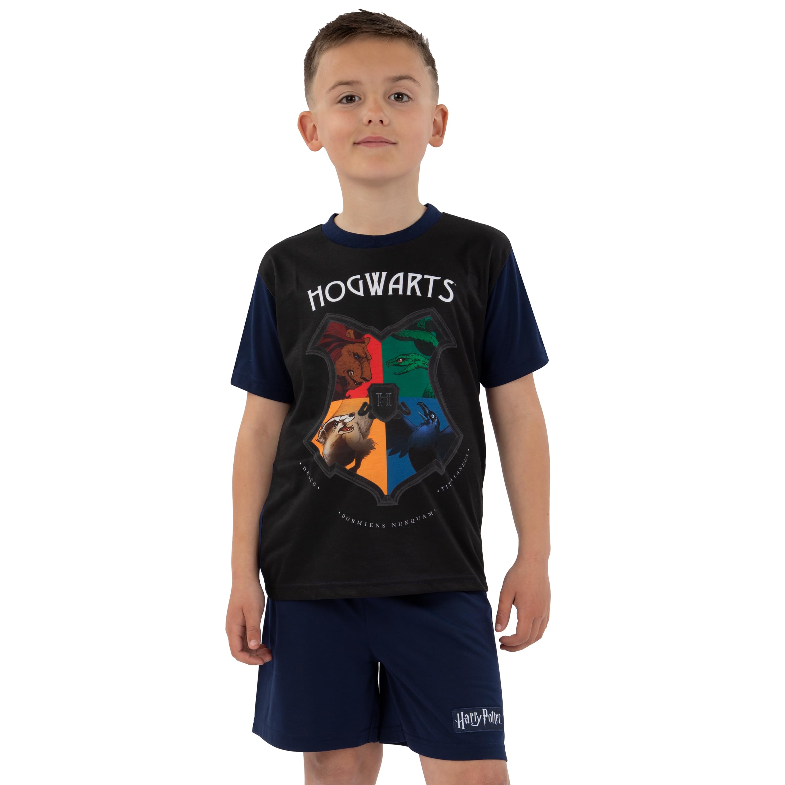 Harry Potter Piżama Chłopięca, Letnia Piżama Z Herbem Hogwart, Oficjalna Piżamas Hogwarts Dla Chłopców