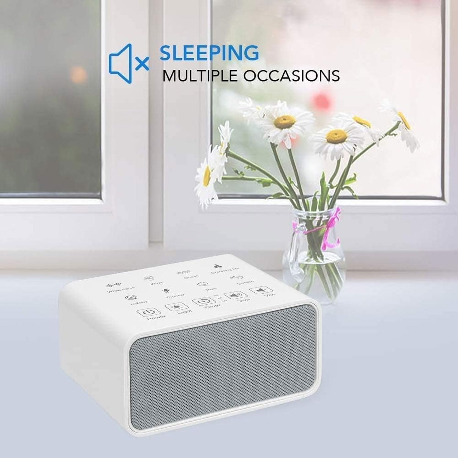Ayuda Musical Para Dormir, Máquina De Ruido Blanco De 8 Sonidos Con Luz Ambiental LED, Luz Nocturna Recargable De 1800 MAh, Ayuda Para Dormir Con 3 Temporizadores Para Niños, Adultos, Personas Mayores
