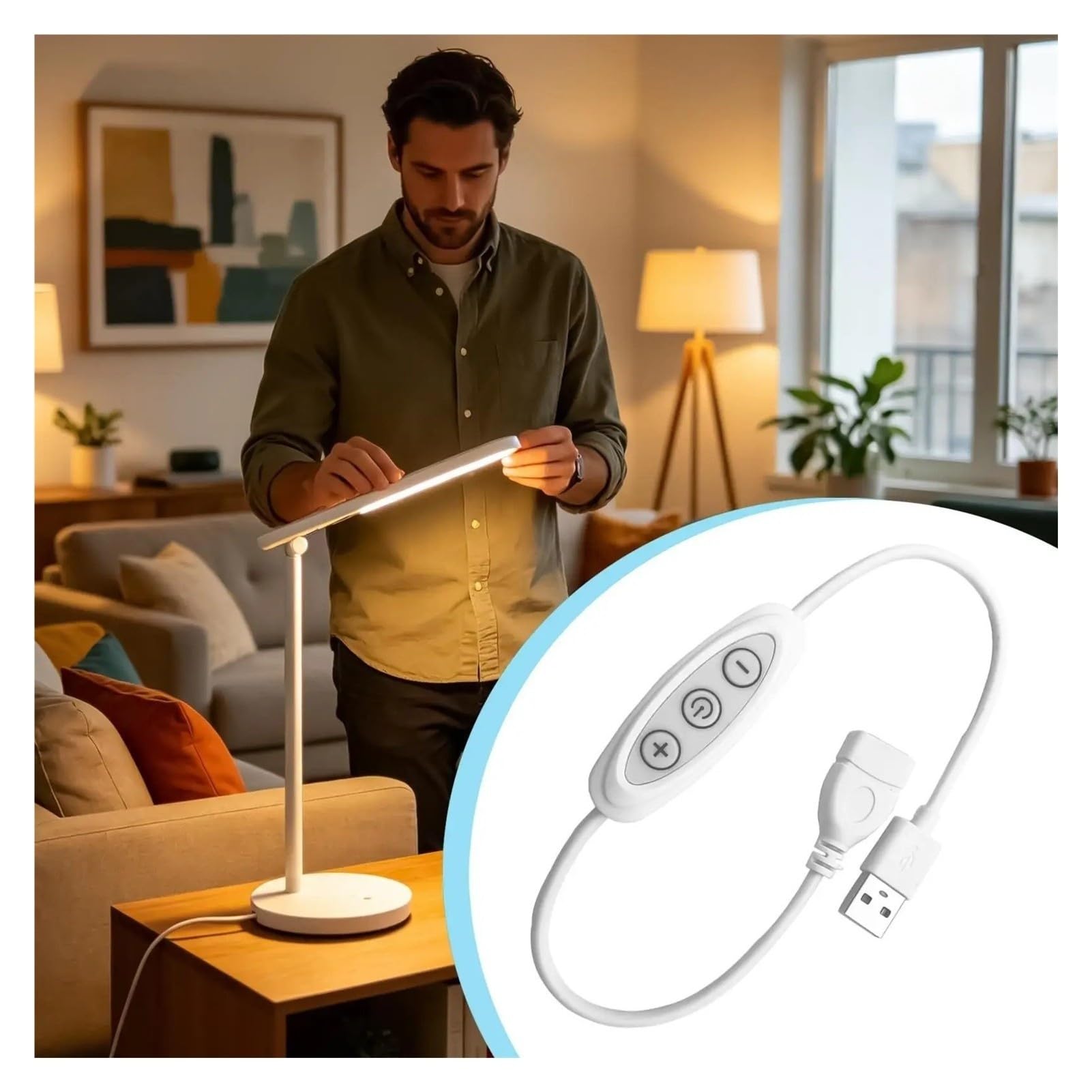 Dimmer LED a 8 livelli con 3 pulsanti, regolatore di luminosità USB per lampada al neon