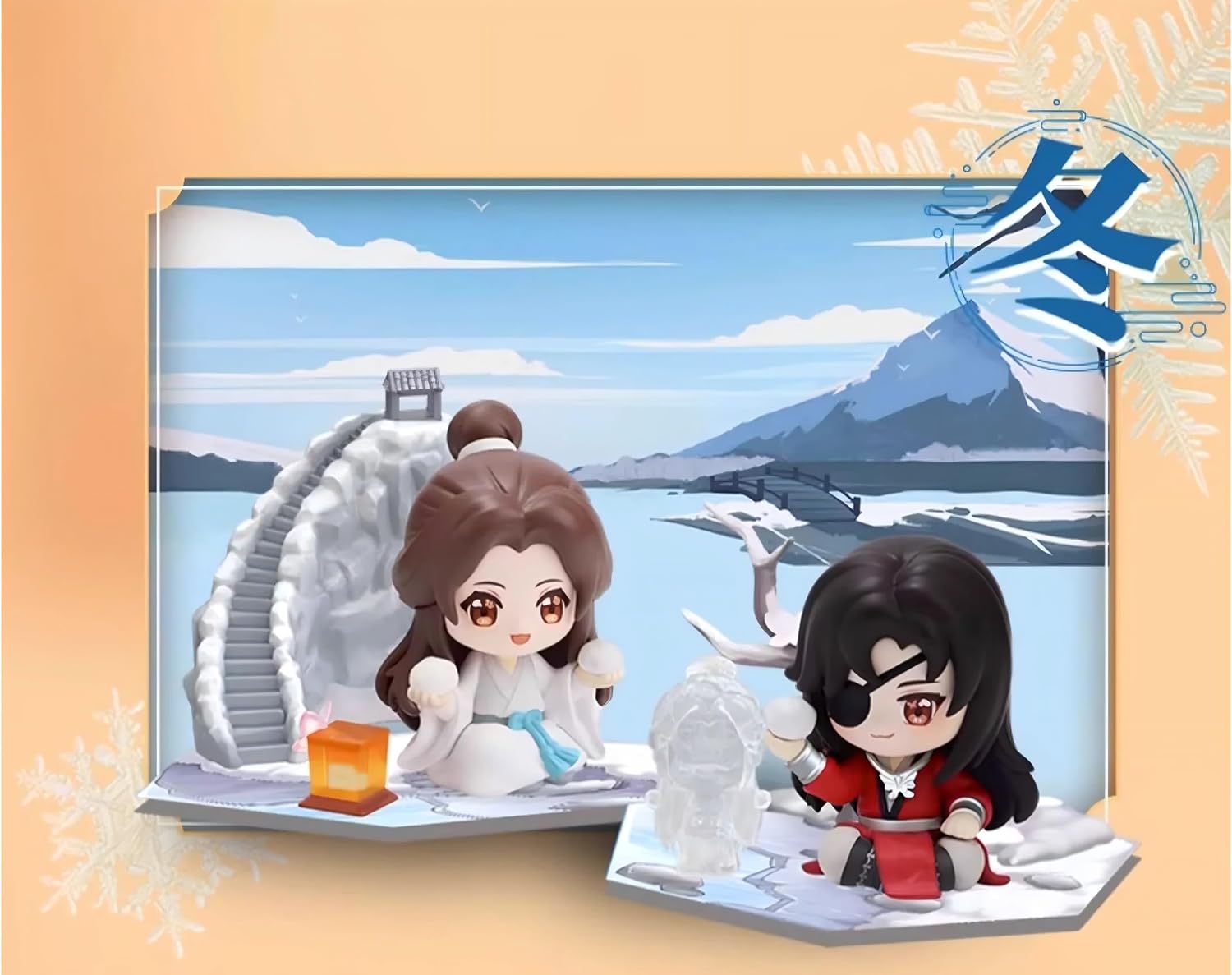 天官赐福フィギュア,Q版デスクトップの装飾,&ldquo;四季相伴&rdquo;シリーズコレクション品 (冬)