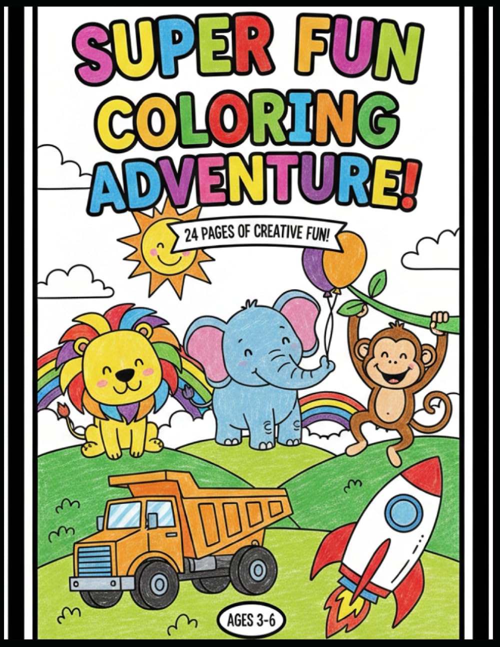 Adventure & Discovery (Ages 3-6): Kids animal coloring book
