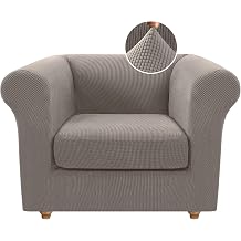 Universal 3-Seater Stretch Sofa Cover with Armrests, Non-Slip, Modern Design for Chesterfield Sofas - Bei, Slish & Fur Protector