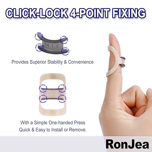 Miniatura 3 de 4 ajustes de bloqueo de clic para férula ovalada de dedo, 2 ajustadores de grosor de 0.059 in y 0.079 x 0.071 in, compatibles con férula de dedo