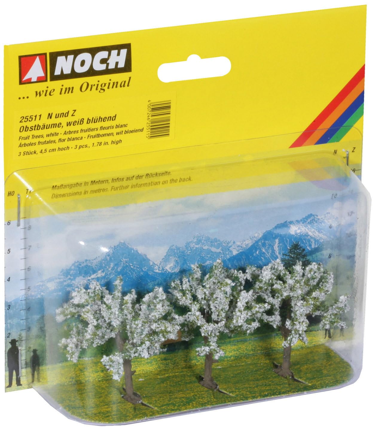 Noch 25511 4.5 cm High Fruit Trees White Landscape Modelling (3-Piece)