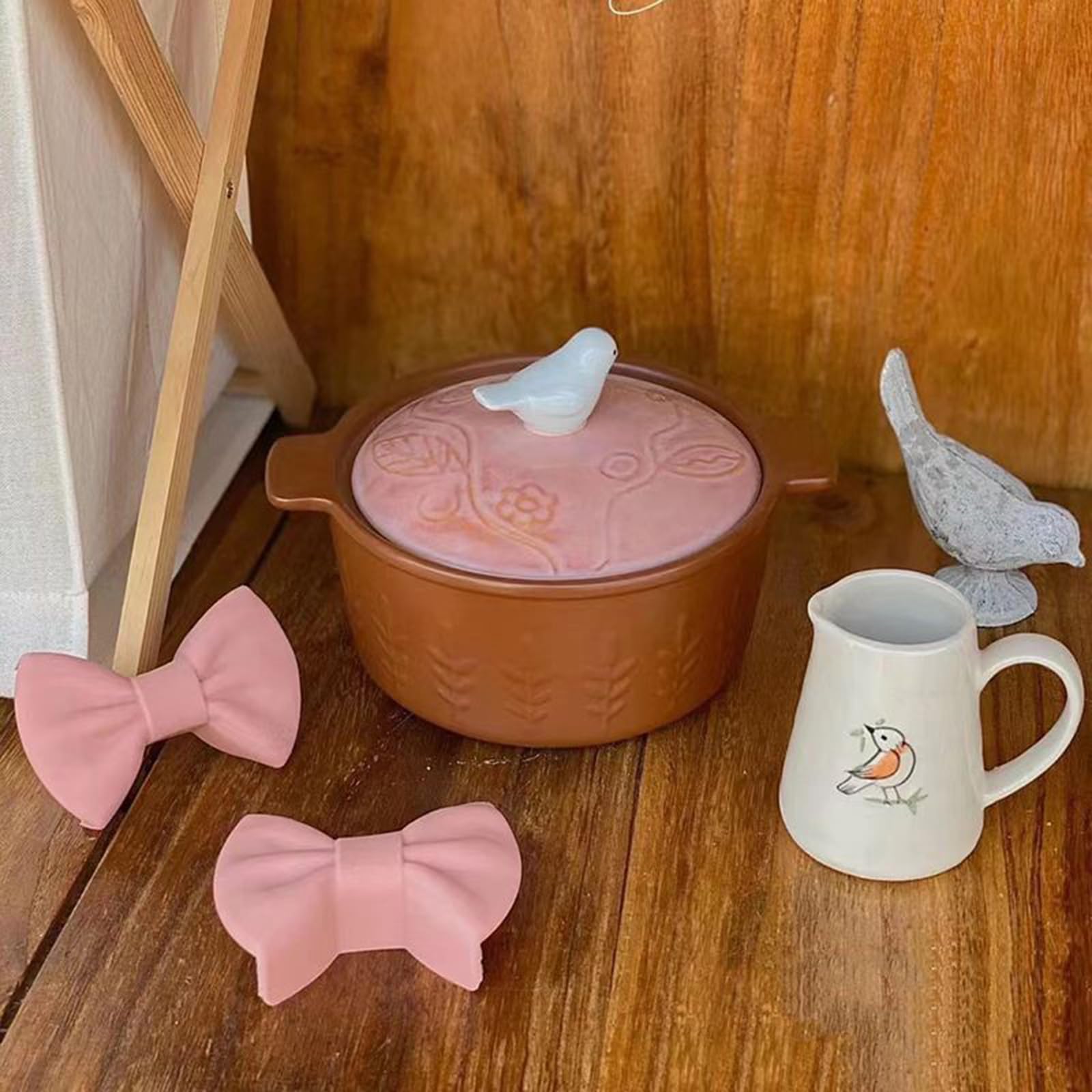 QIANQJL 2 piezas de silicona protector de dedos con clip de aislamiento térmico de silicona con clip de lazo para horno para cocinar y hornear de forma segura, color rosa 8