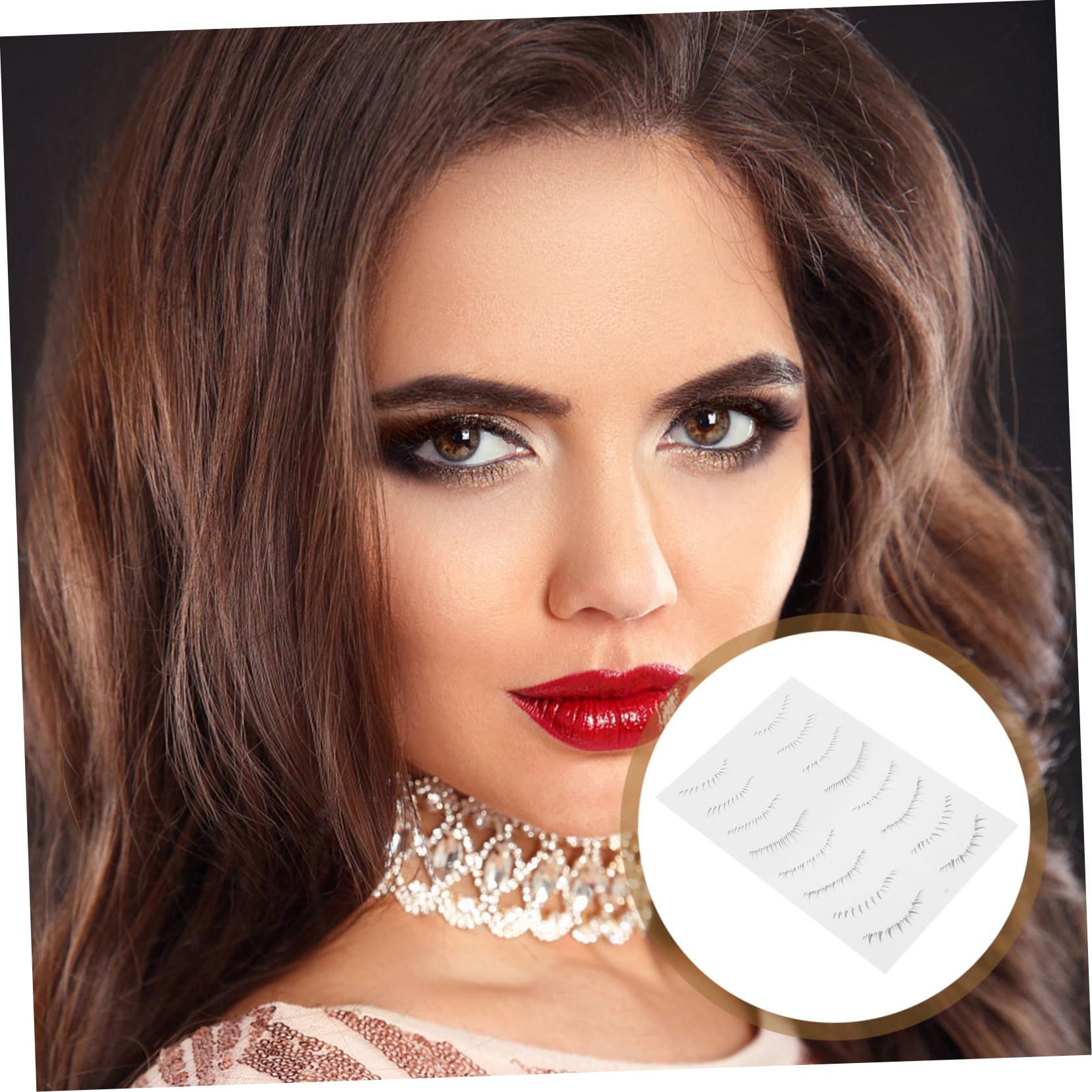 FRCOLOR 10 Sheets Ladies Eyelash Stickers Natural Look Lower Eyelash Tattoo for Effortless Eye Makeup for Parties Weddings and Night out Easy to Apply Makeup Tools