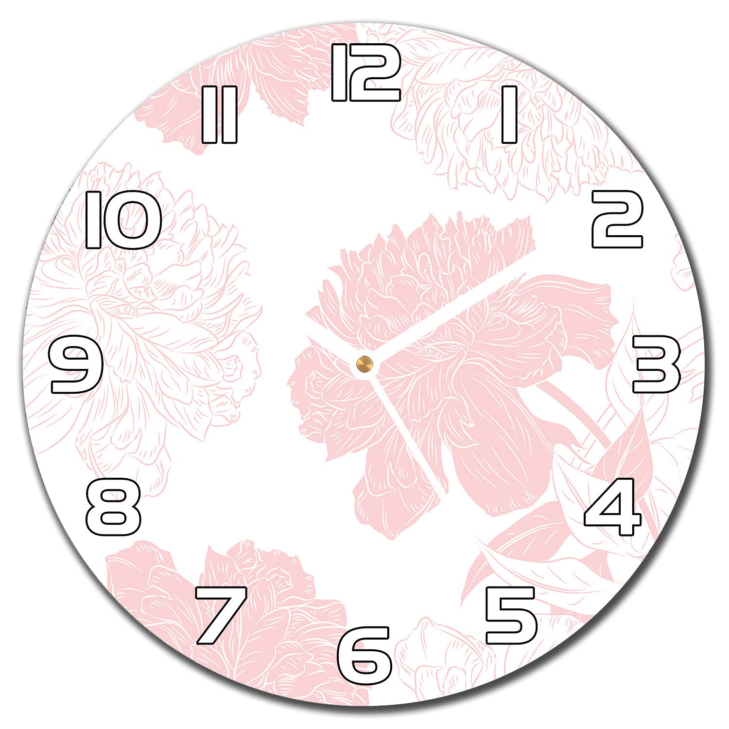 Horloge en verre 30 cm fleurs - Pendule murale de cuisine et salon design moderne Coloray