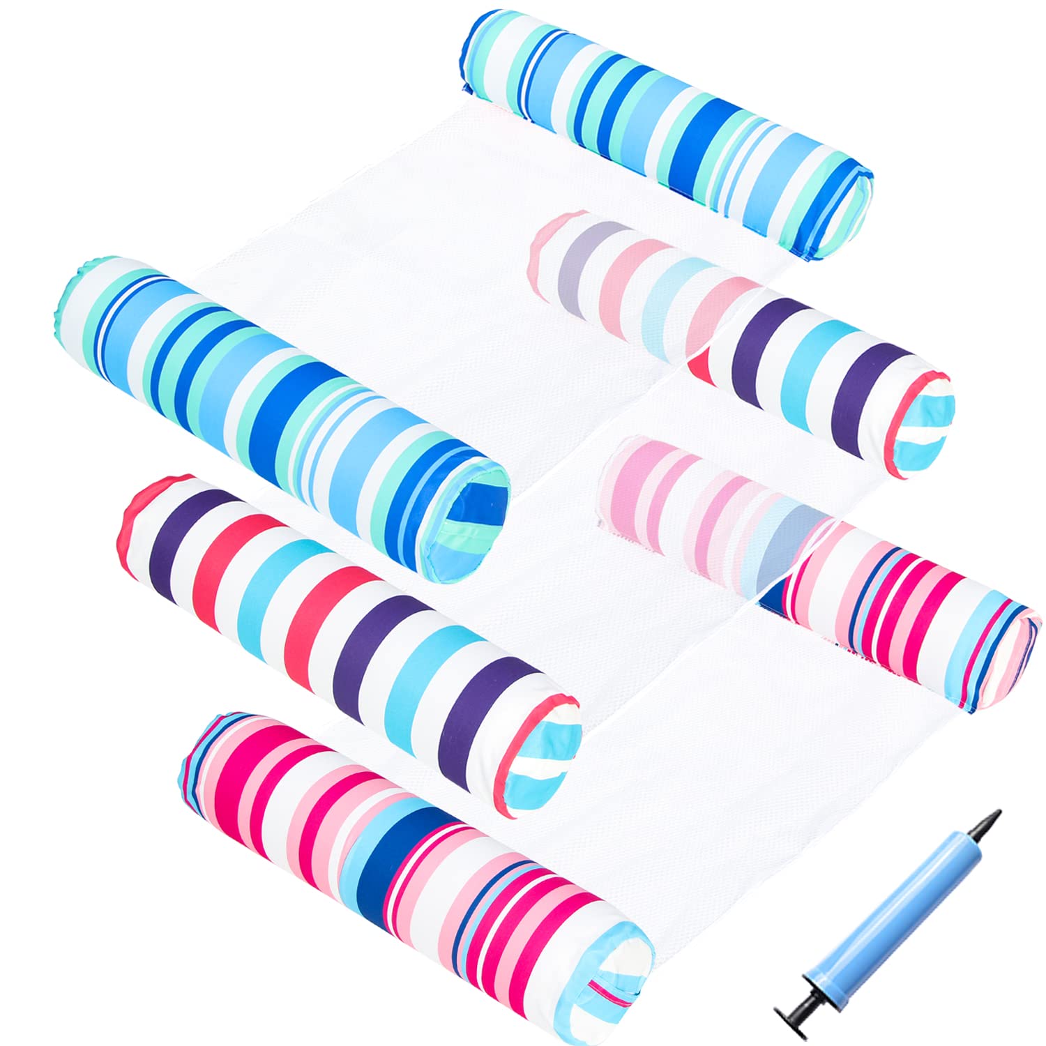 3Pack Fabric Pool Floats Adults - Parentswell XL Premium Water Floats, Inflatable Multi-Purpose Swimming Pool Float Floating Floaties (Saddle, Lounge Chair, Raft, Drifter) for Adults