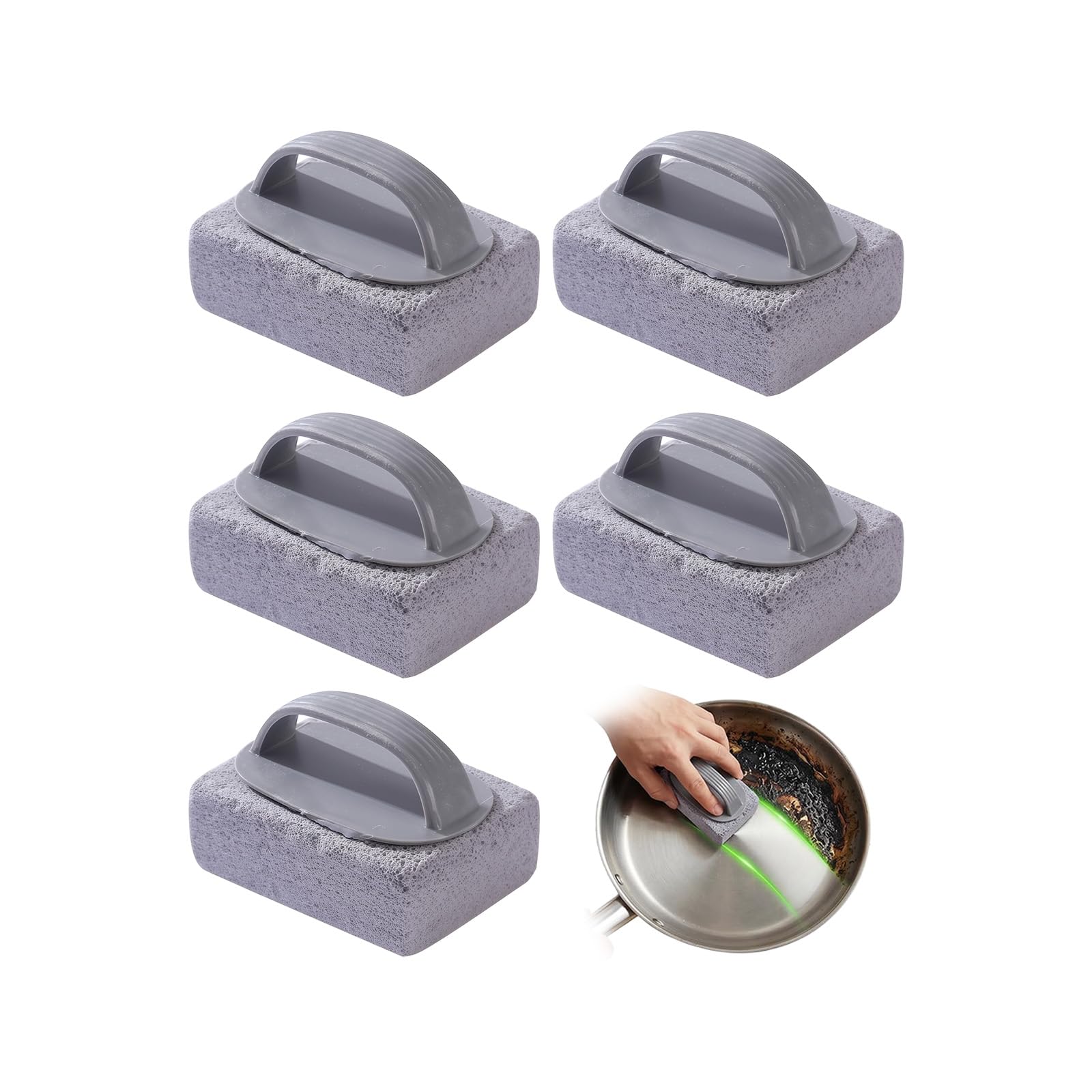 PANGBOER 2 Pcs or 5 Pcs BBQ Cleaner Brick for Stovetop Stone Cleaner Removes Carbon and Oil Powerful Scrubber Pumice Stone for Barbecue
