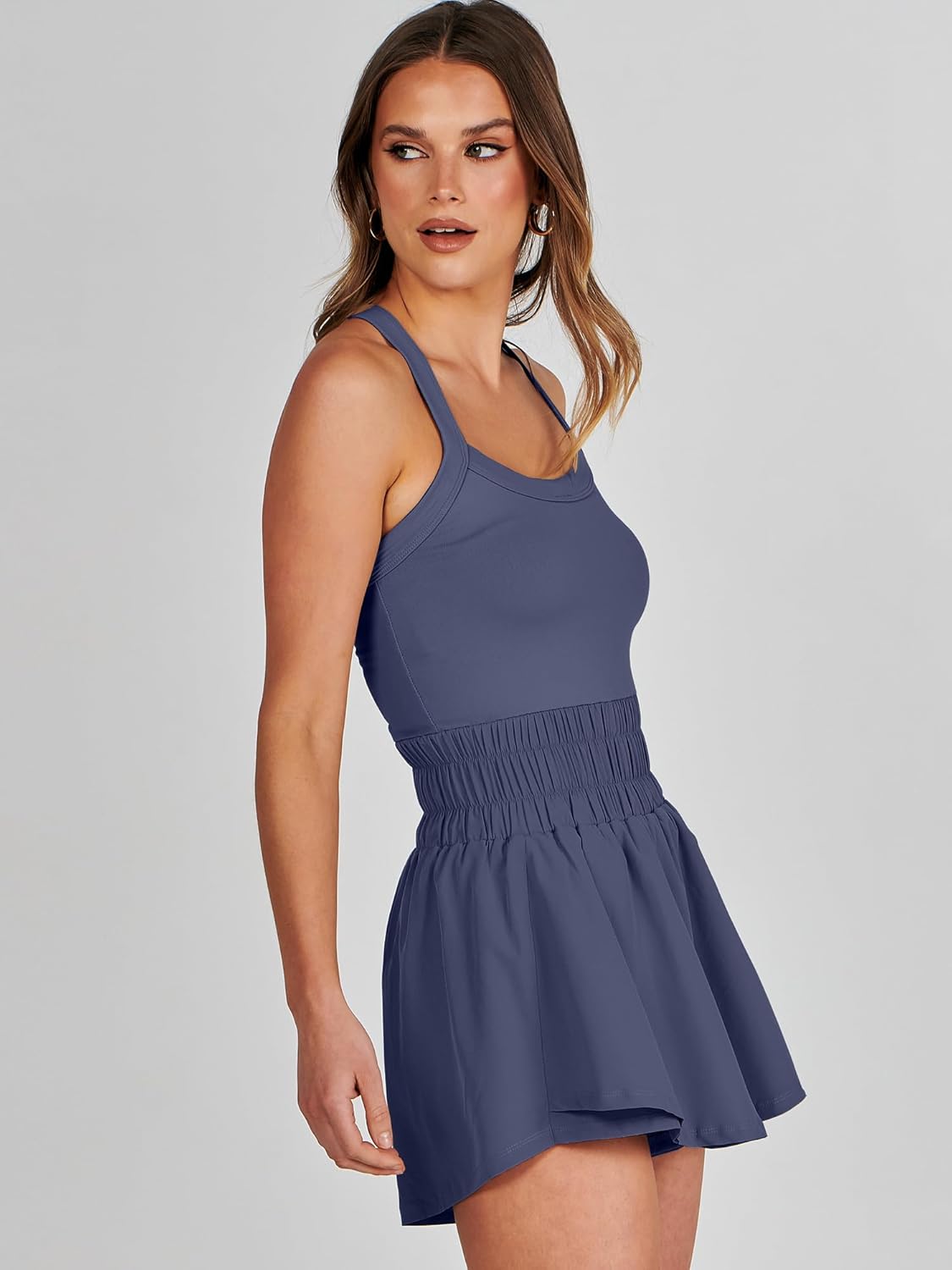 ANRABESS Womens Mini Tennis Dresses Skort Summer Sleeveless One Piece Workout Romper Dress with Shorts Athletic 2026 Outfit - Image 4