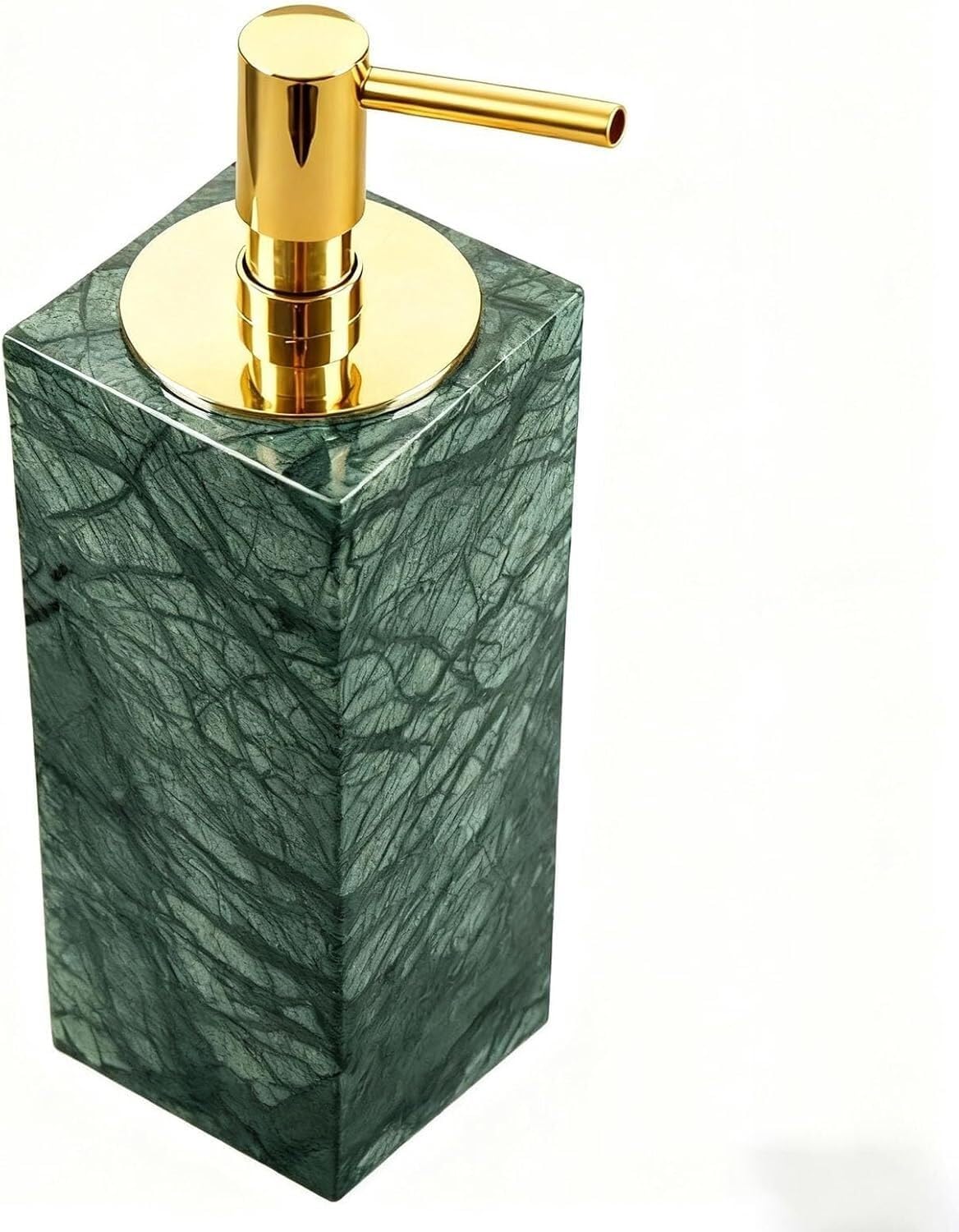 Soap bottle， Marble soap dispenser 165 ml is suitable for bathroom countertops(Type E,Yellow)
