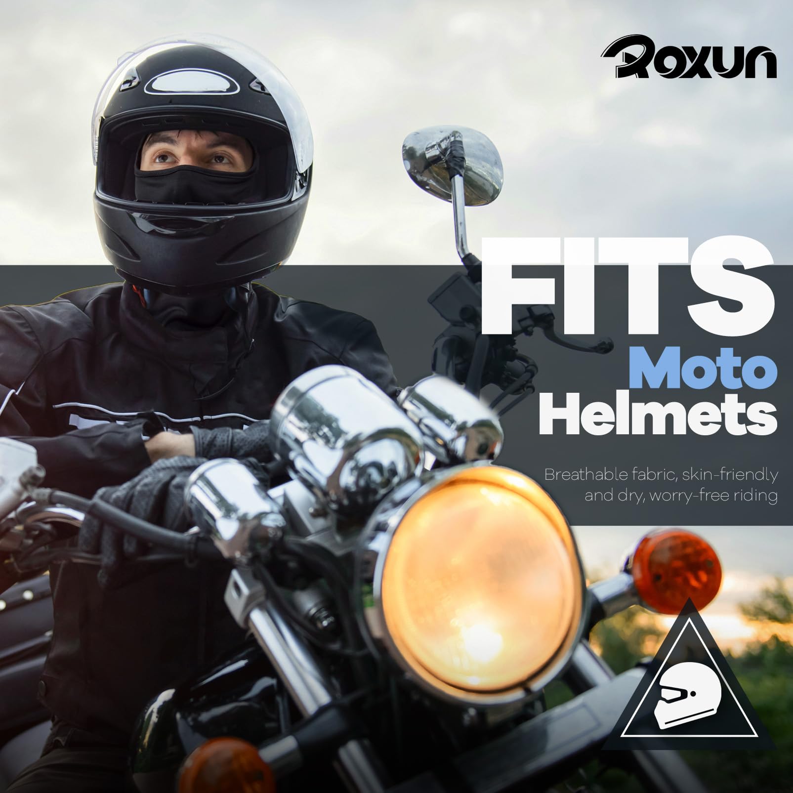 ROXUN Balaclava Ski Mask, 5 Pack Neck Gaiter Motorcycle Scarf, Summer Cooling UV Protector for Men/Women Black+White+Navy Blue+Army Green+Dark Gray