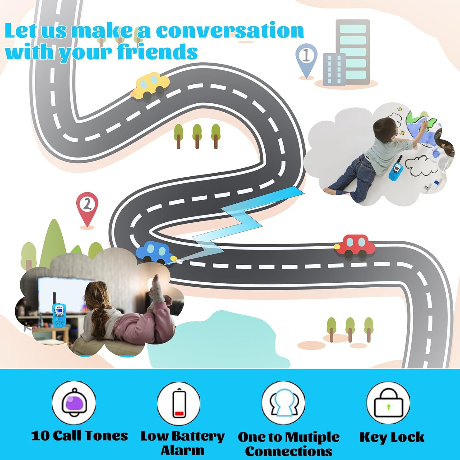 Retevis RT388 Walkie Talkies 2 Pack and H-777H Walkie Talkie 3 Pack, Toys for 6 7 8 9 12 Year Old Boys, 2 Way Radio Backlit LCD Flashlight, Walkie Talkies for Kids Gifts Christmas Stocking Stuffers