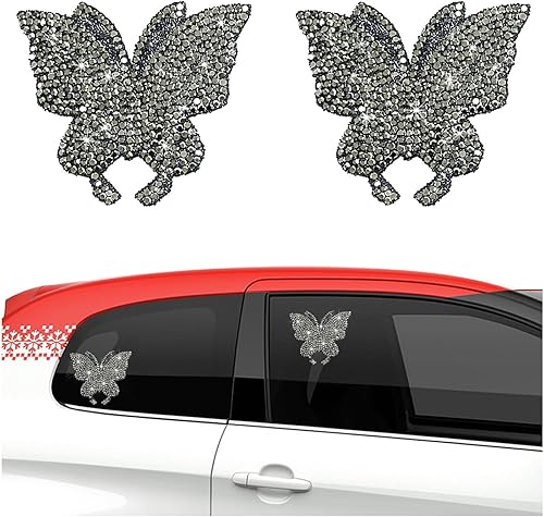 Miniatura 6 de Dickno 2 calcomanías brillantes para automóvil, calcomanías de estrella de diamantes de imitación, calcomanías brillantes para interiores y