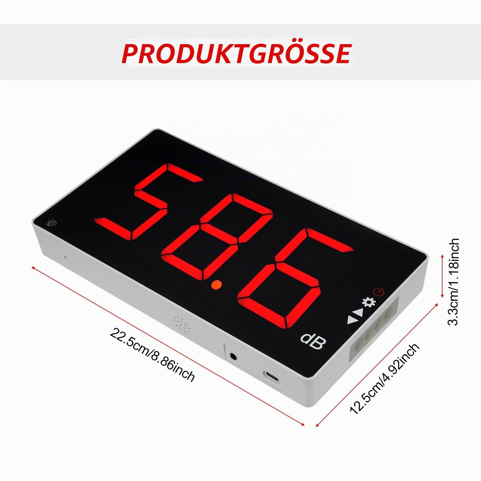 Irfora Schallpegelmesser mit großem LCD-Bildschirm, wandmontierter digitaler Schallpegelmesser, digitaler Lärmmesser, Dezibel-Überwachungstester, Geräuschpegelmessgerät, 30–130 dB Messbereich mit